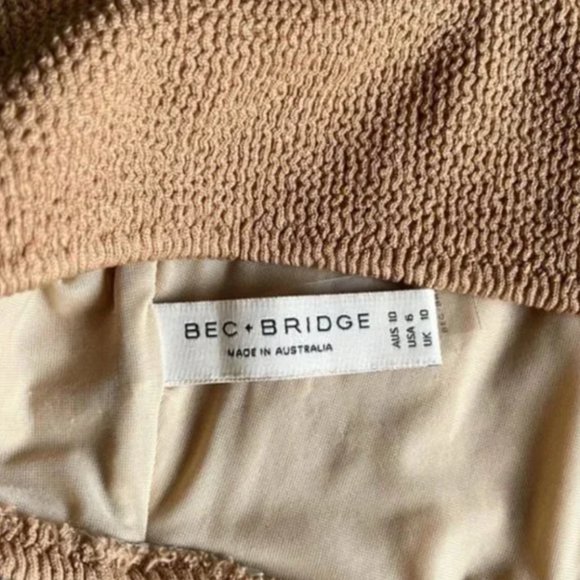 LIKE NEW ASOS Bec & Bridge Bombora Crinkle Bikini Top Caramel Nude - Picture 6 of 7